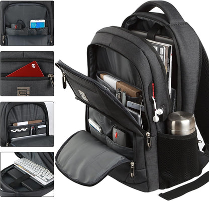 Sac à dos pour ordinateur portable mince antivol 15,6 pouces Sac de voyage à chargement USB