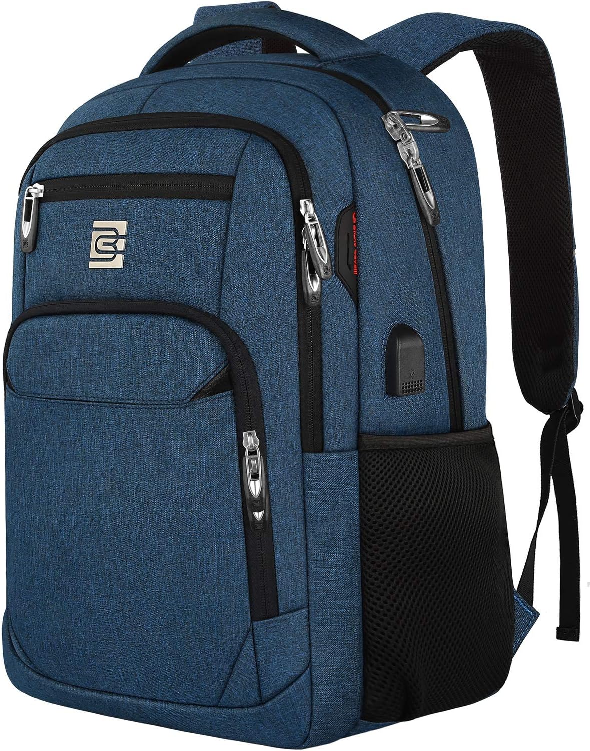 Sac à dos pour ordinateur portable mince antivol 15,6 pouces Sac de voyage à chargement USB