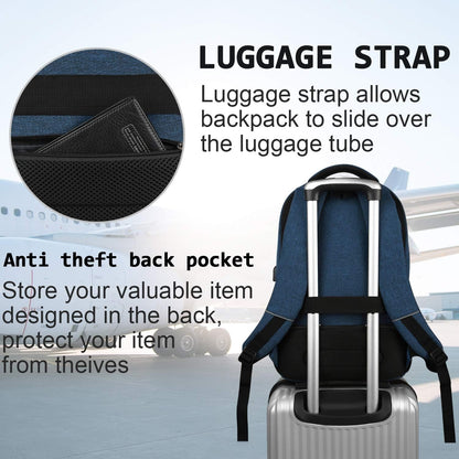 Sac à dos pour ordinateur portable mince antivol 15,6 pouces Sac de voyage à chargement USB