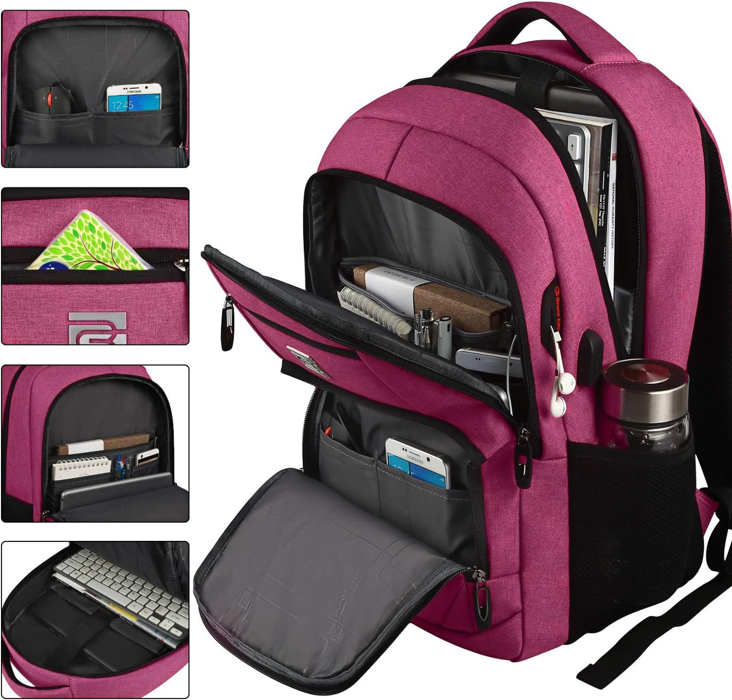 Sac à dos pour ordinateur portable mince antivol 15,6 pouces Sac de voyage à chargement USB
