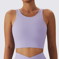 Lavender Ribbed Quick Dry Breathable Running Sports Bra