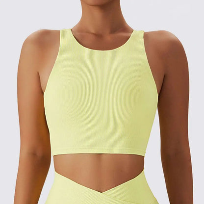Lavender Ribbed Quick Dry Breathable Running Sports Bra