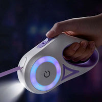 Laisse rétractable pour chien avec LED pour petits et moyens chiens