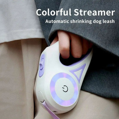 Laisse rétractable pour chien avec LED pour petits et moyens chiens