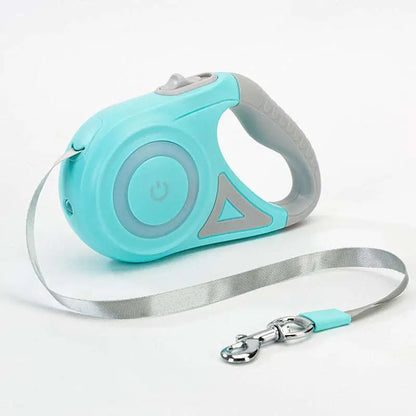 Laisse rétractable pour chien avec LED pour petits et moyens chiens