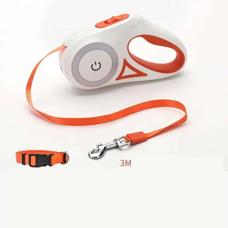 Laisse rétractable pour chien avec LED pour petits et moyens chiens