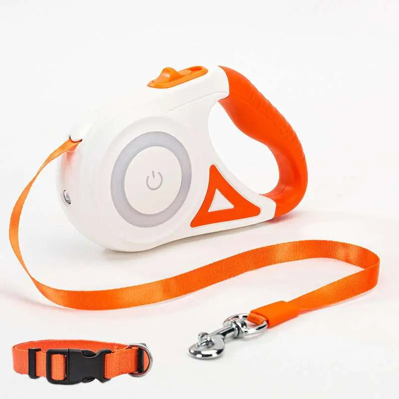 Laisse rétractable pour chien avec LED pour petits et moyens chiens