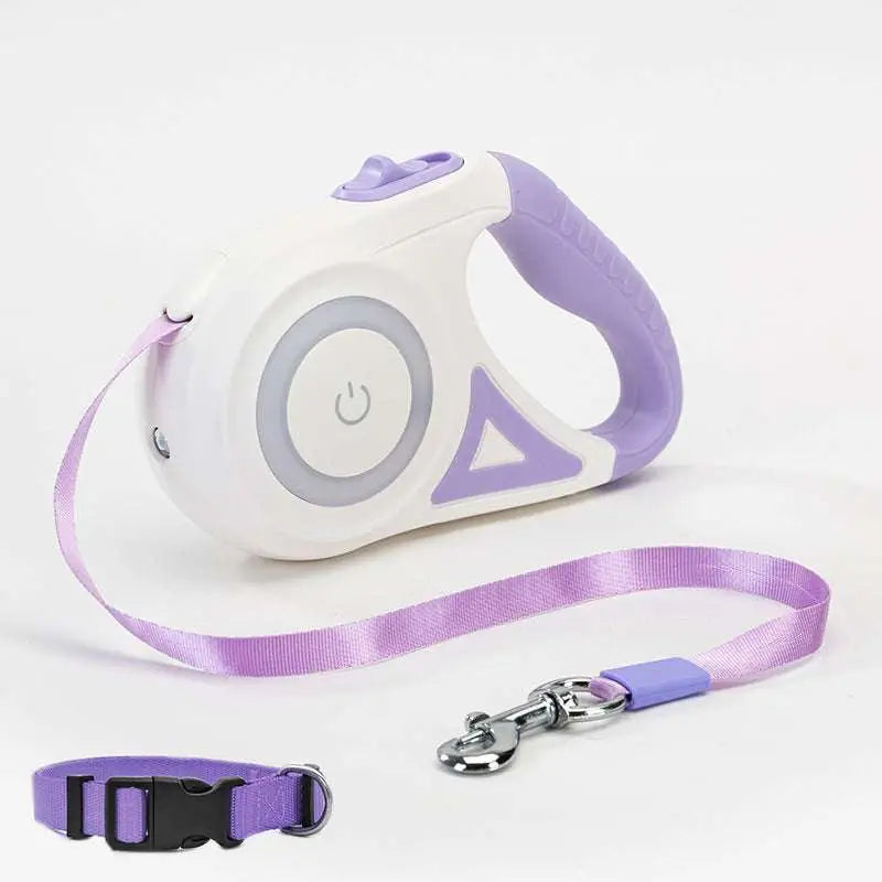 Laisse rétractable pour chien avec LED pour petits et moyens chiens