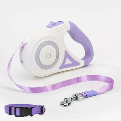Laisse rétractable pour chien avec LED pour petits et moyens chiens