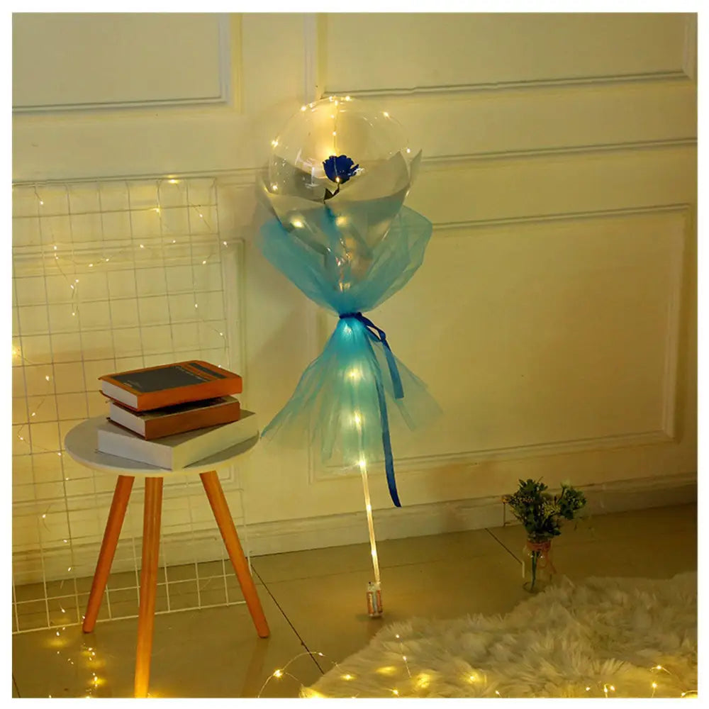 LED Luminous Balloon Rose Bouquet Transparent Bobo Ball