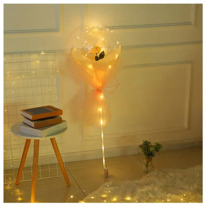 LED Luminous Balloon Rose Bouquet Transparent Bobo Ball