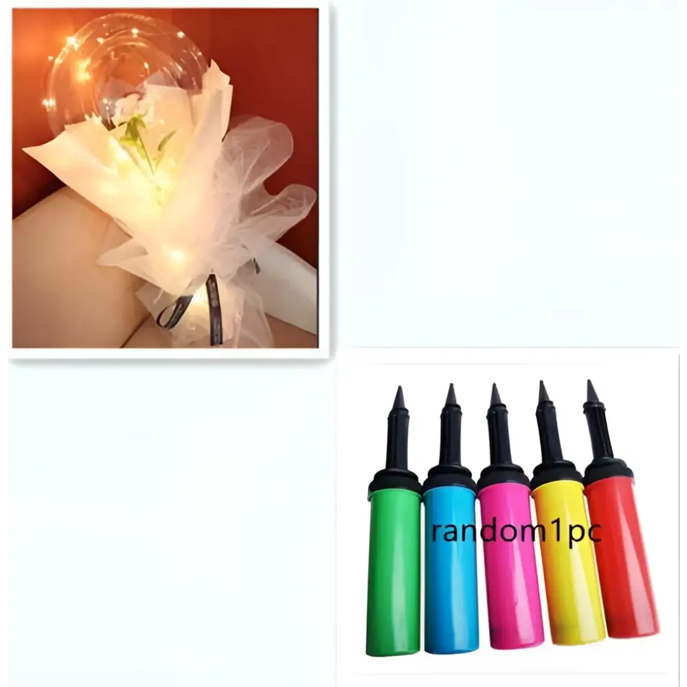 LED Luminous Balloon Rose Bouquet Transparent Bobo Ball