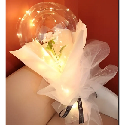 LED Luminous Balloon Rose Bouquet Transparent Bobo Ball