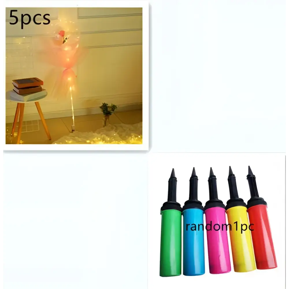 LED Luminous Balloon Rose Bouquet Transparent Bobo Ball