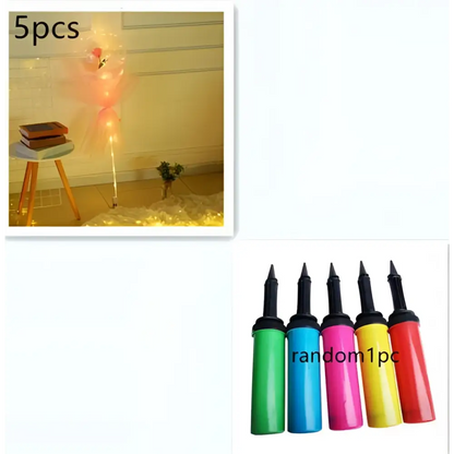 LED Luminous Balloon Rose Bouquet Transparent Bobo Ball