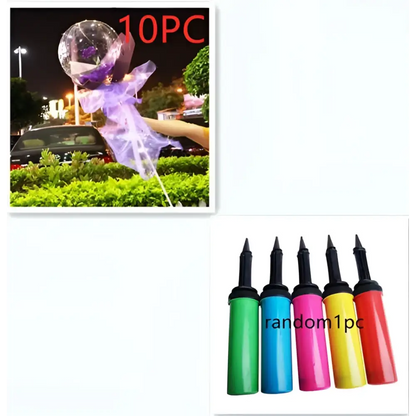 LED Luminous Balloon Rose Bouquet Transparent Bobo Ball