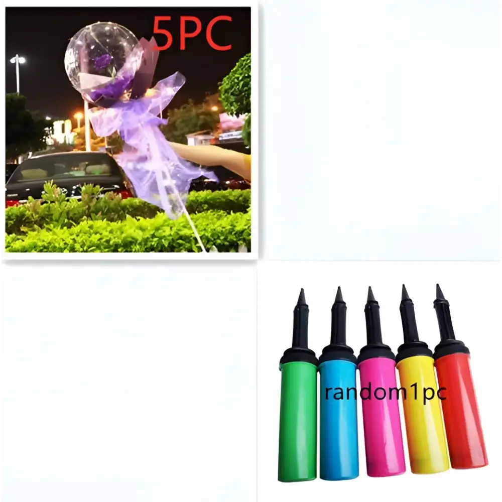 LED Luminous Balloon Rose Bouquet Transparent Bobo Ball