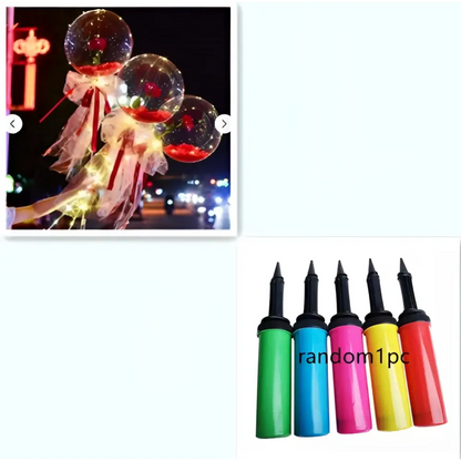 LED Luminous Balloon Rose Bouquet Transparent Bobo Ball