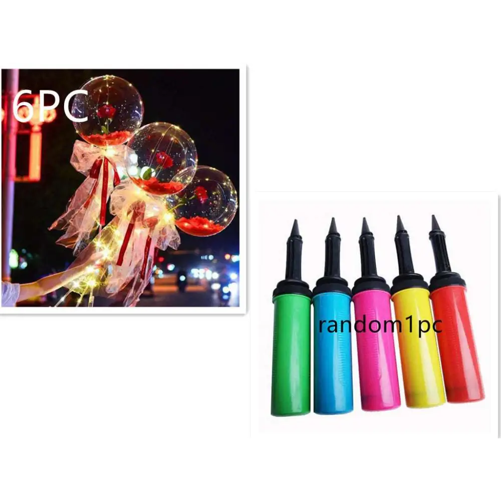LED Luminous Balloon Rose Bouquet Transparent Bobo Ball