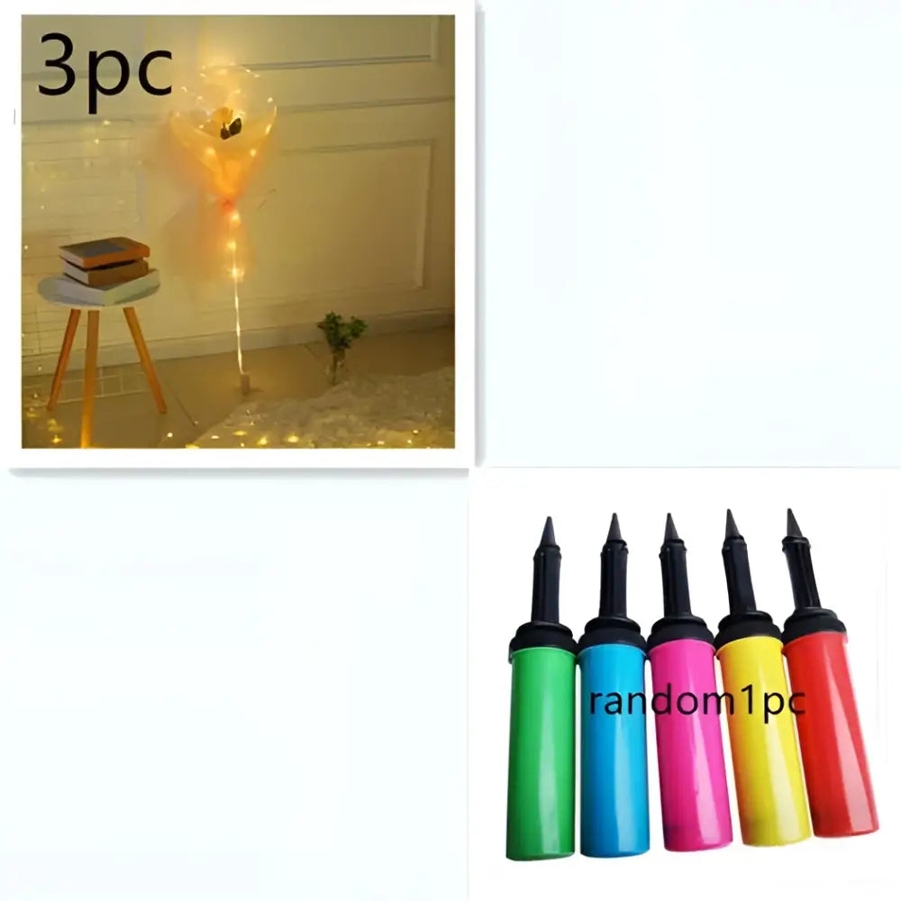 LED Luminous Balloon Rose Bouquet Transparent Bobo Ball