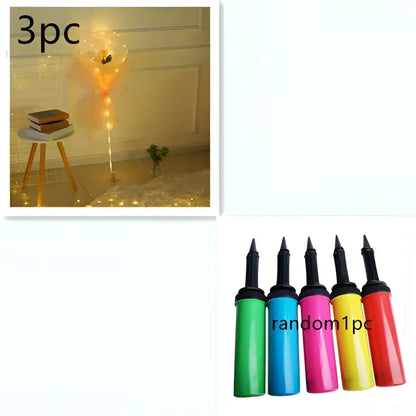 LED Luminous Balloon Rose Bouquet Transparent Bobo Ball