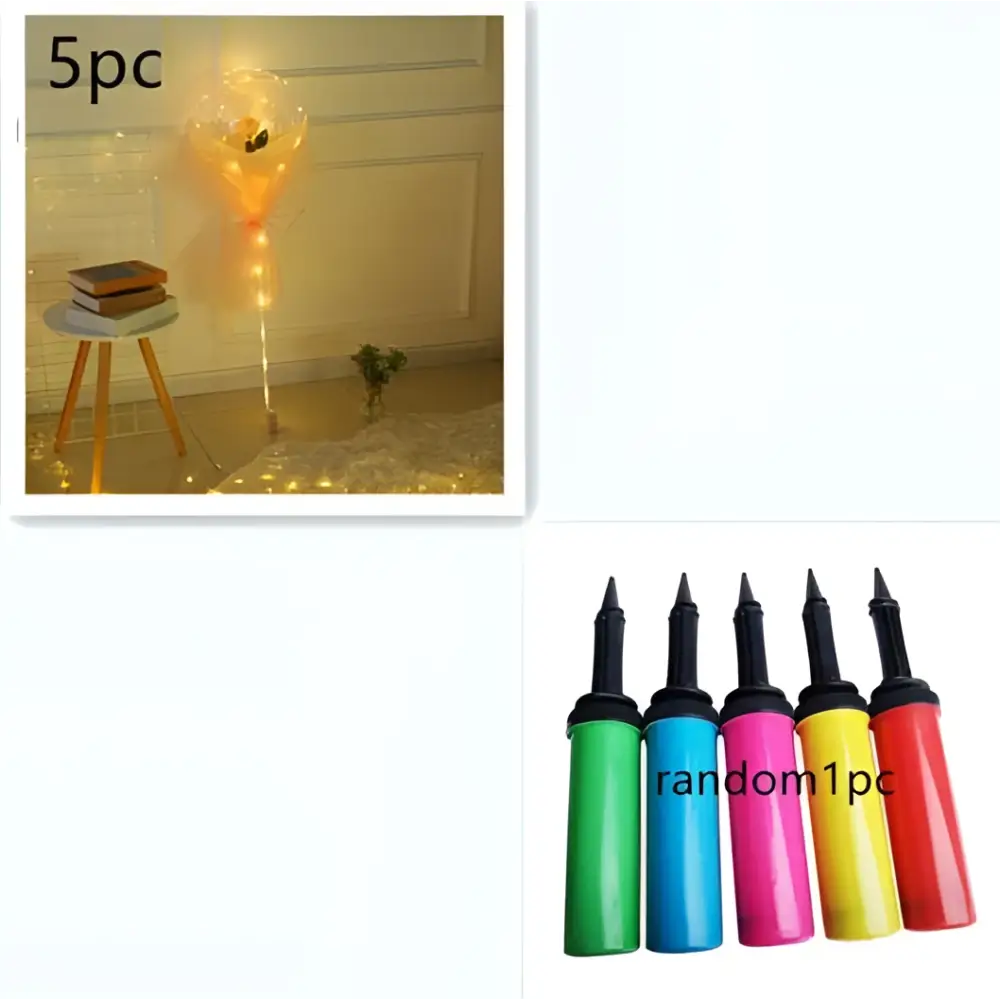LED Luminous Balloon Rose Bouquet Transparent Bobo Ball