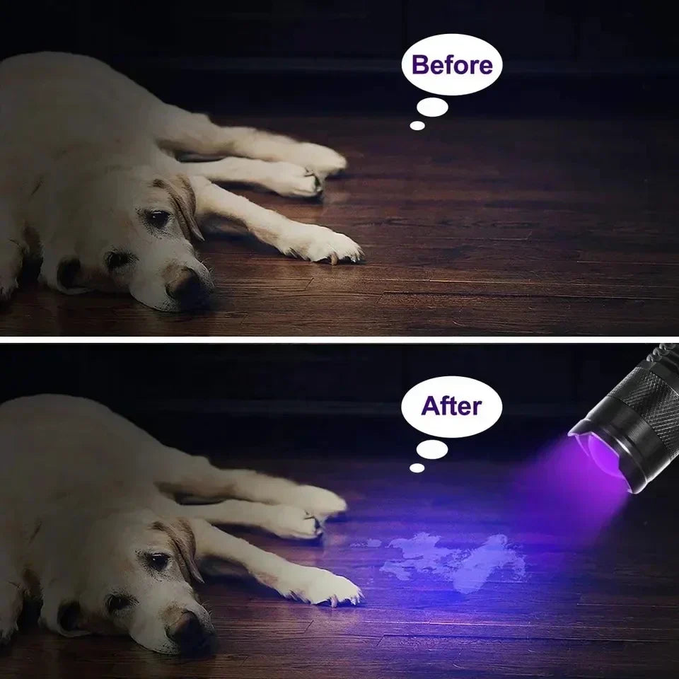 395nm UV Flashlight LED Black Light Pet Urine Stain Detector Torch