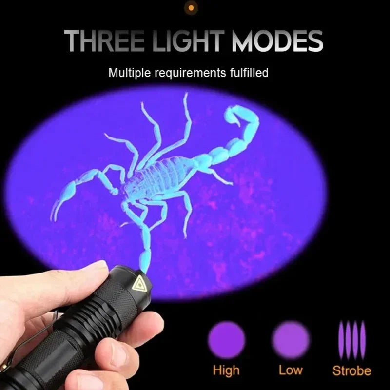 395nm UV Flashlight LED Black Light Pet Urine Stain Detector Torch
