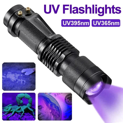395nm UV Flashlight LED Black Light Pet Urine Stain Detector Torch