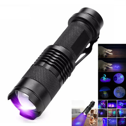 395nm UV Flashlight LED Black Light Pet Urine Stain Detector Torch