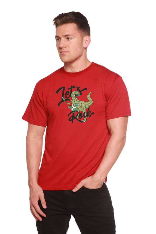 T-shirt graphique à manches courtes pour homme Let's Rock en bambou viscose/coton biologique