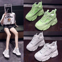 Chaussures de sport décontractées en maille vert lime, baskets basses
