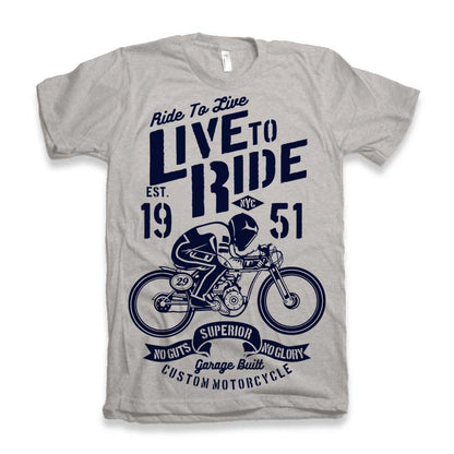 Camiseta gráfica de manga corta de viscosa de bambú y algodón orgánico para hombre "Live To Ride"