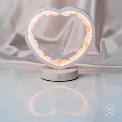 Imán del amor - Lámpara de corazón de cuarzo rosa