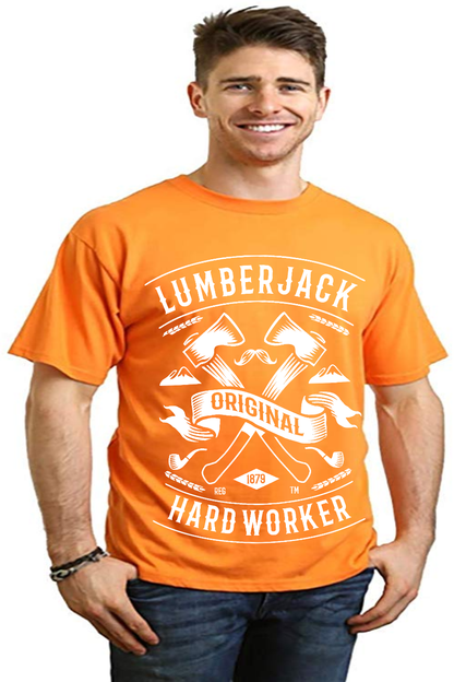 T-shirt graphique LumberJack à manches courtes en viscose de bambou/coton biologique pour homme