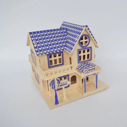 Puzzle 3D en bois - Modèle de maison (Villa Égéenne)