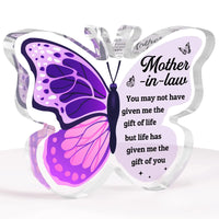 Regalos para la suegra Regalos de cumpleaños para la suegra Regalos de boda para la suegra Regalos para la suegra Regalos de cumpleaños para la suegra Placa acrílica con forma de mariposa