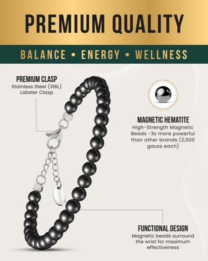 Hematite Magnetic Anklet (6mm Round Beads)