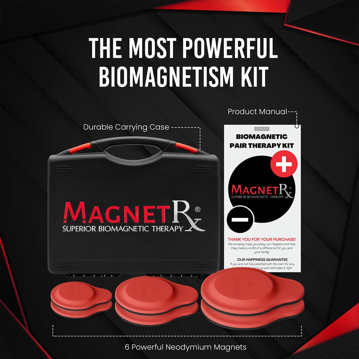 Biomagnetic Therapy Magnet Kit — Neodymium & Silicone (6 Mixed Unit)