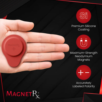 Biomagnetic Therapy Magnet Set — Neodymium & Silicone (2 Medium Magnets)