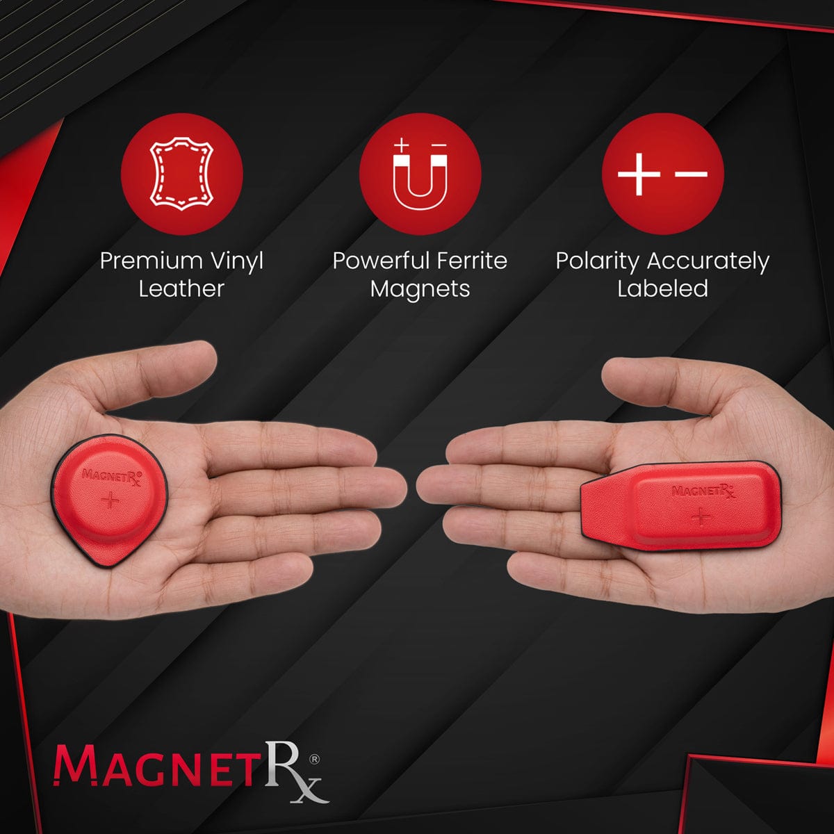 Biomagnetic Therapy Magnet Kit — Ferrite & Leather (16 Small Mixed Units)