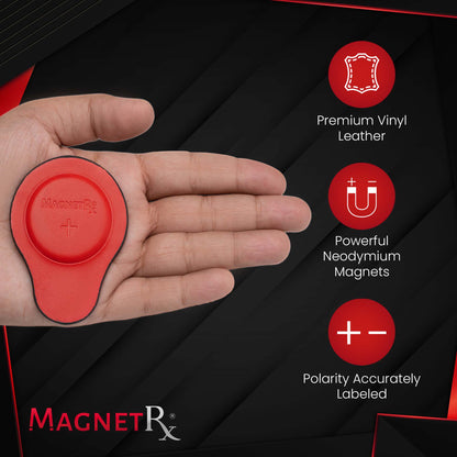 Biomagnetic Therapy Magnet Set — Neodymium & Leather (2 Medium Magnets)