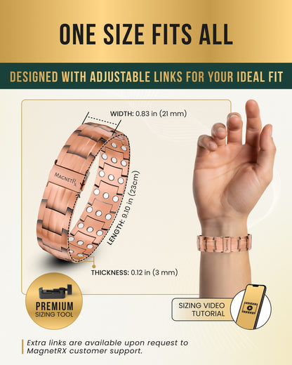 3x Strength Copper Magnetic Bracelet for Men (Legacy)