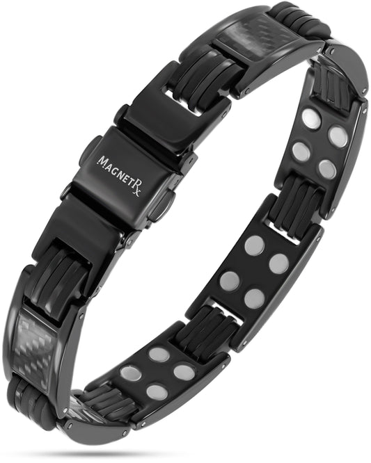 Bracelet magnétique en fibre de carbone pour homme (noir)