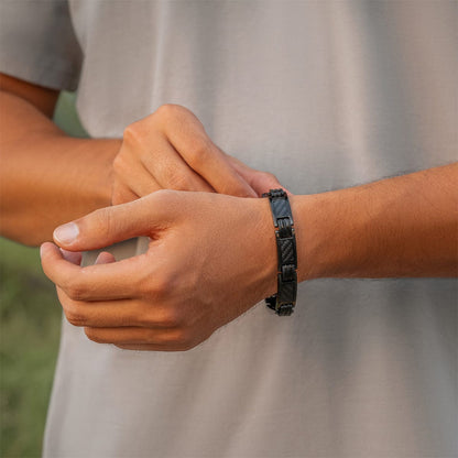Carbon Fiber Magnetic Bracelet for Men (Black)