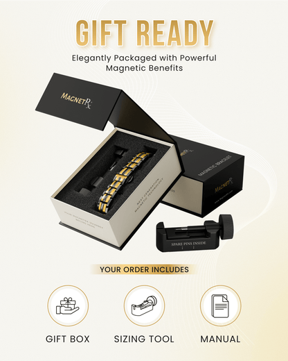 EllipseMAX Magnetic Bracelet for Men (Black & Gold)