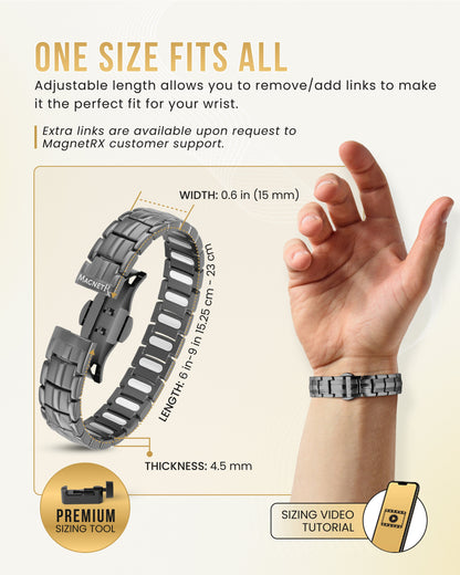 EllipseMAX Magnetic Bracelet for Men (Gunmetal)
