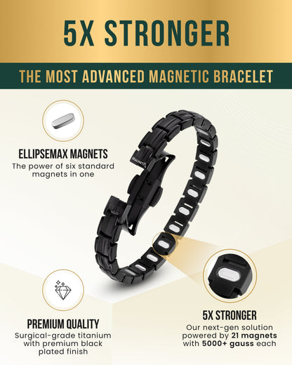 EllipseMAX Magnetic Bracelet for Women (Black)