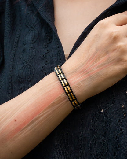 Bracelet magnétique EllipseMAX pour femme (noir et or)