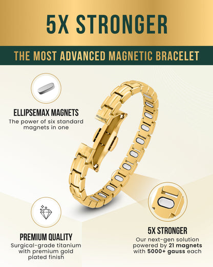 EllipseMAX Magnetic Bracelet for Women (Gold)